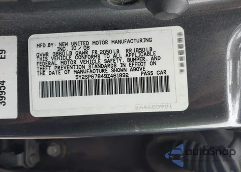 2009 Pontiac Vibe from USA, damaged, VIN 5Y2SP67849Z461892